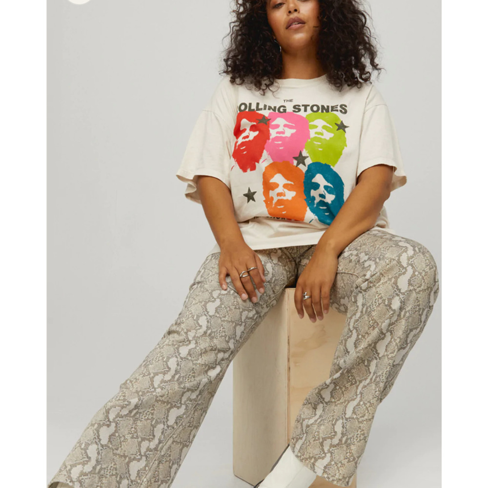 Daydreamer Rolling Stones Satisfaction Boyfriend Tee Cream Medium